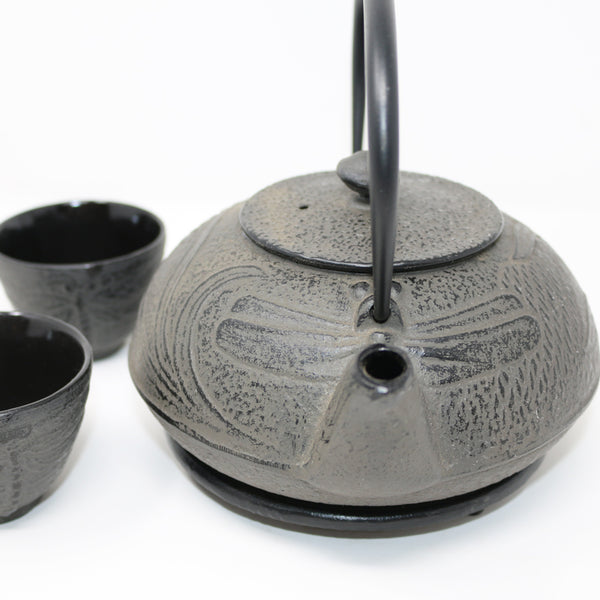 Dragonfly Taupe 24oz Cast Iron Tea Set - The Pleasures of Tea