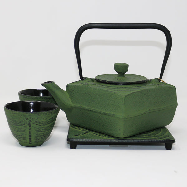 Square Dragonfly 21oz Cast Iron Tea Set - The Pleasures of Tea