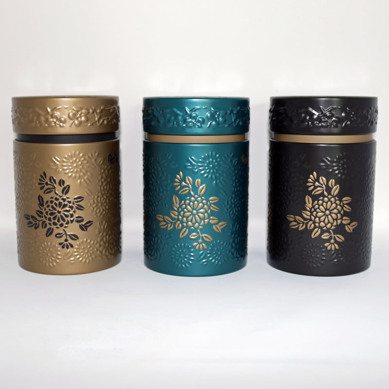 Jewel-Toned Embossed Storage Canister
