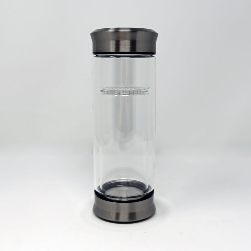 Glass Travel Mug with Stainless Steel Lid - 12oz
