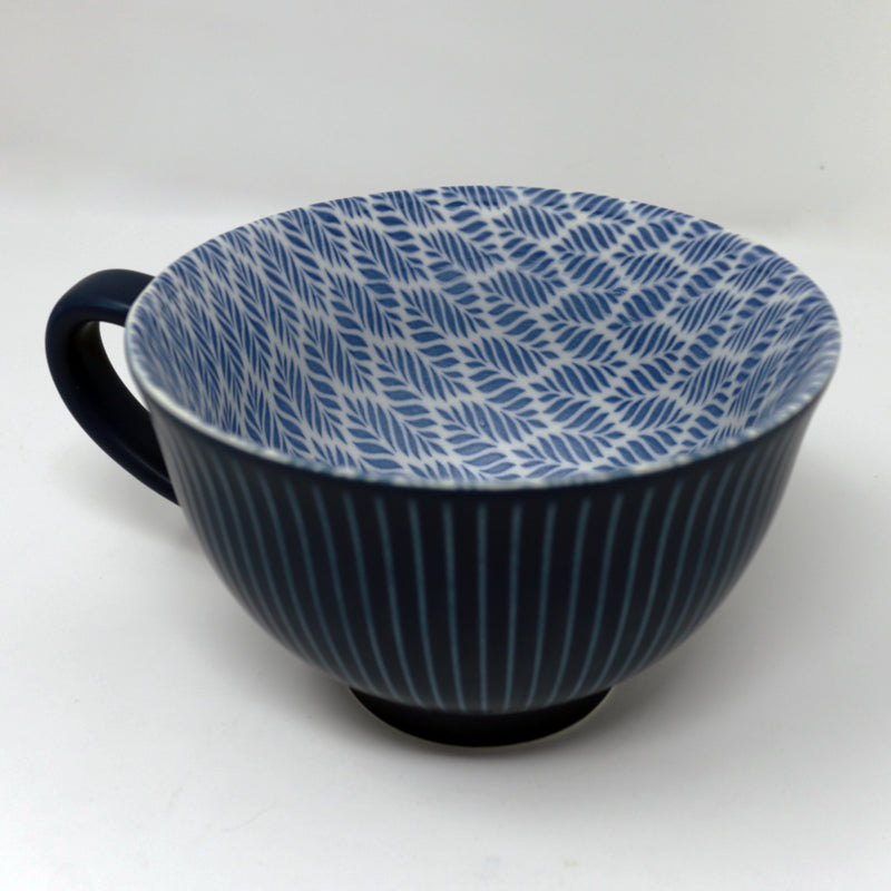 Matte Blue Leaf Mug