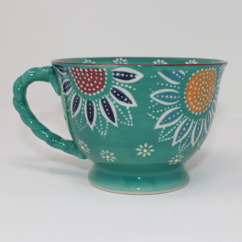 Teal Flower Mug