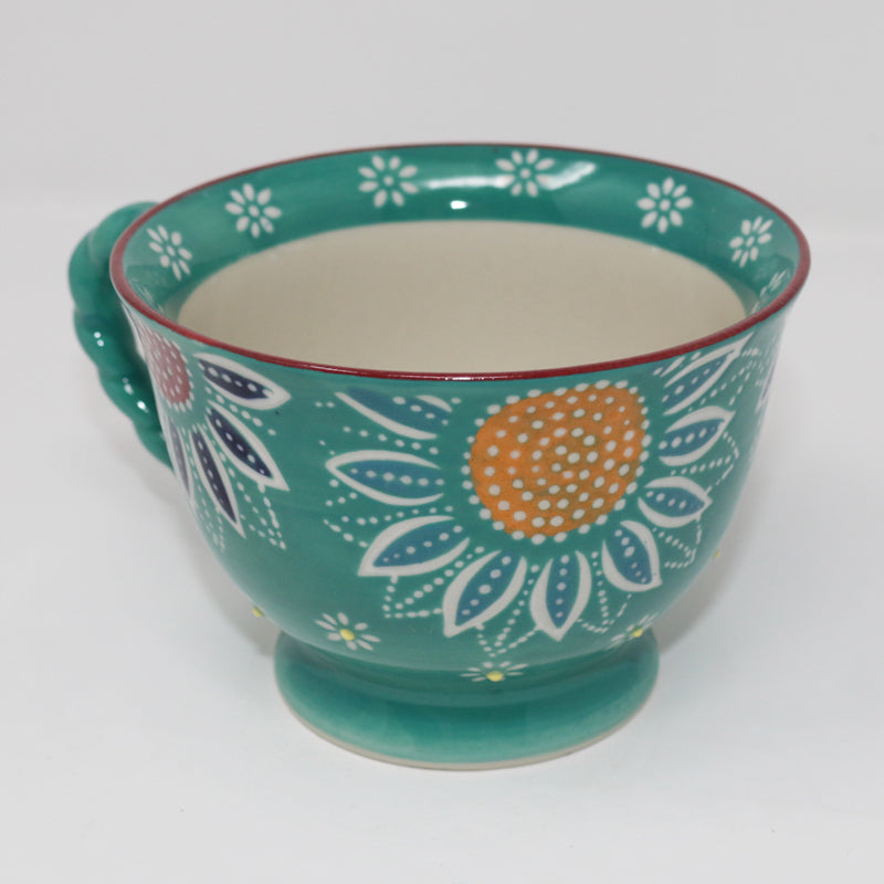 Teal Flower Mug