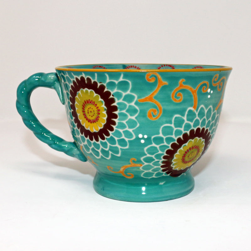 Turquoise Flower Mug