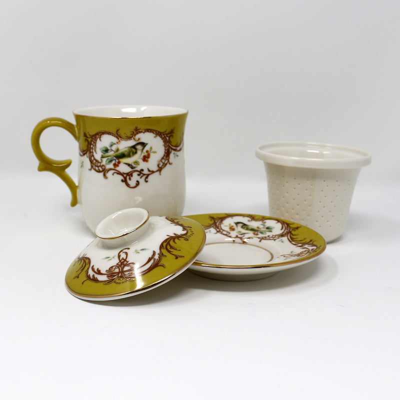 Yellow Bird Infuser Cup w/Saucer