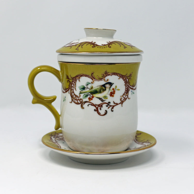 Yellow Bird Infuser Cup w/Saucer